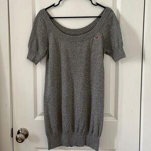 Vintage 2000s Hollister Grey Short Sleeve Sweater Dress